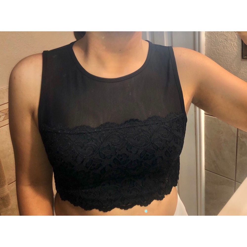 Lace Black Crop Top